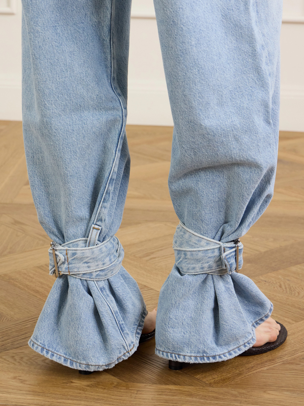 Belted Straight-Leg Jeans