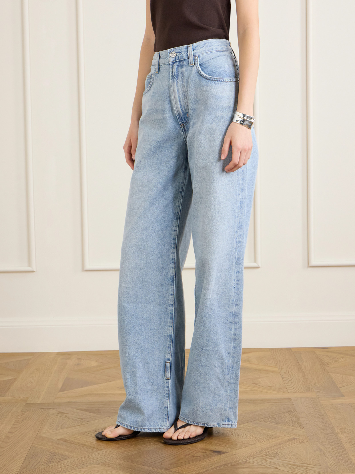 Belted Straight-Leg Jeans