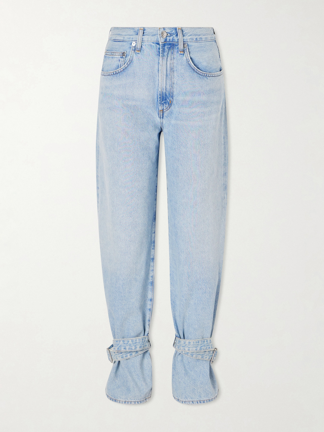 Agolde Belted Straight-leg Jeans In Blue