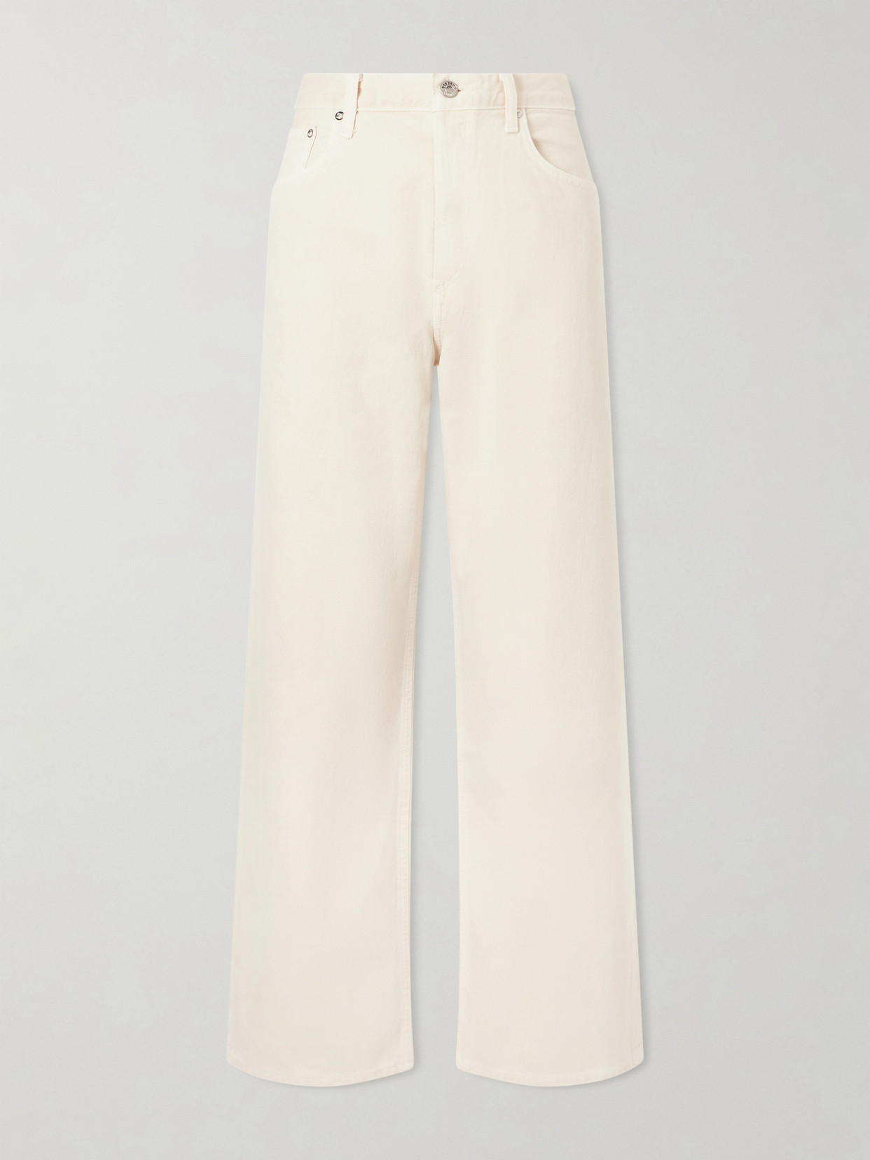 Agolde Womens Fortune Cookie (natural) 90's Straight-leg Mid-rise Cropped Denim Jeans In White