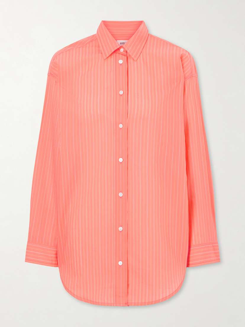 AGOLDE Sona Striped Cotton-blend Shirt | Thumbnail 6