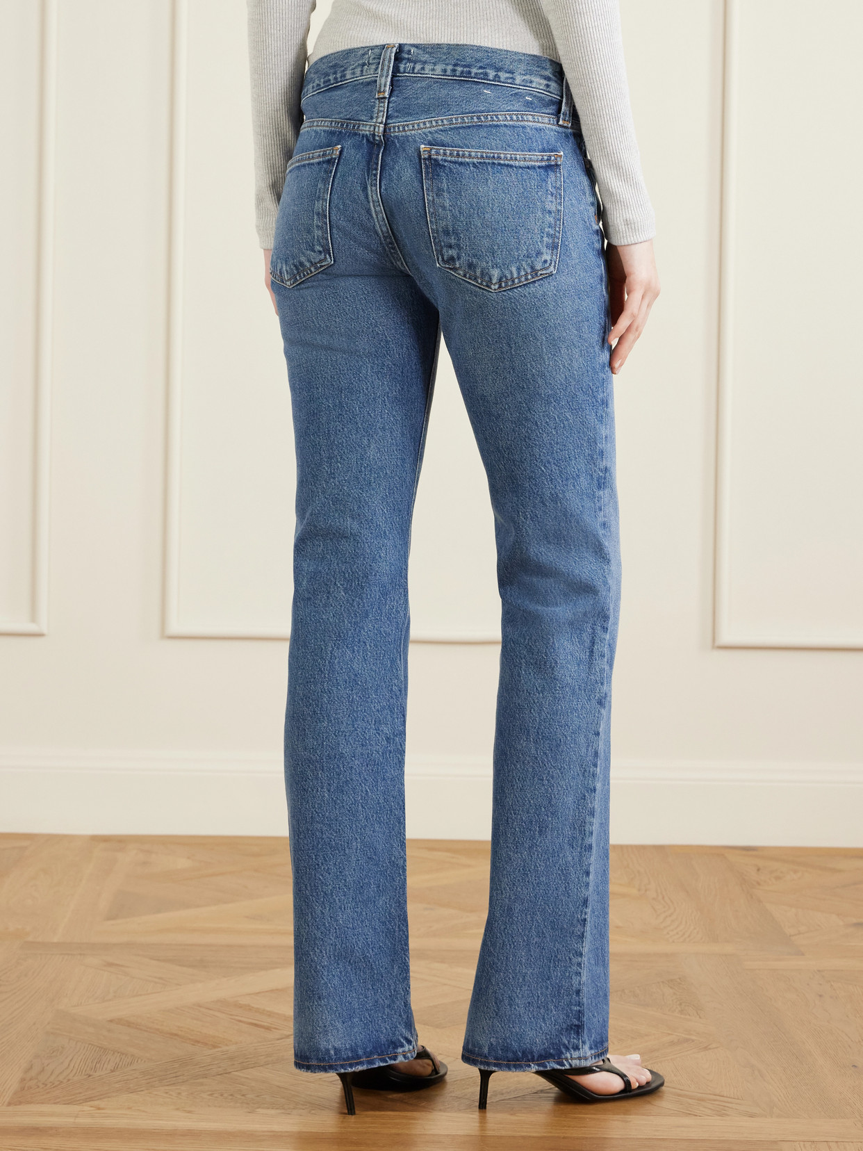 Agolde Low-rise Bootcut Jeans In Blue