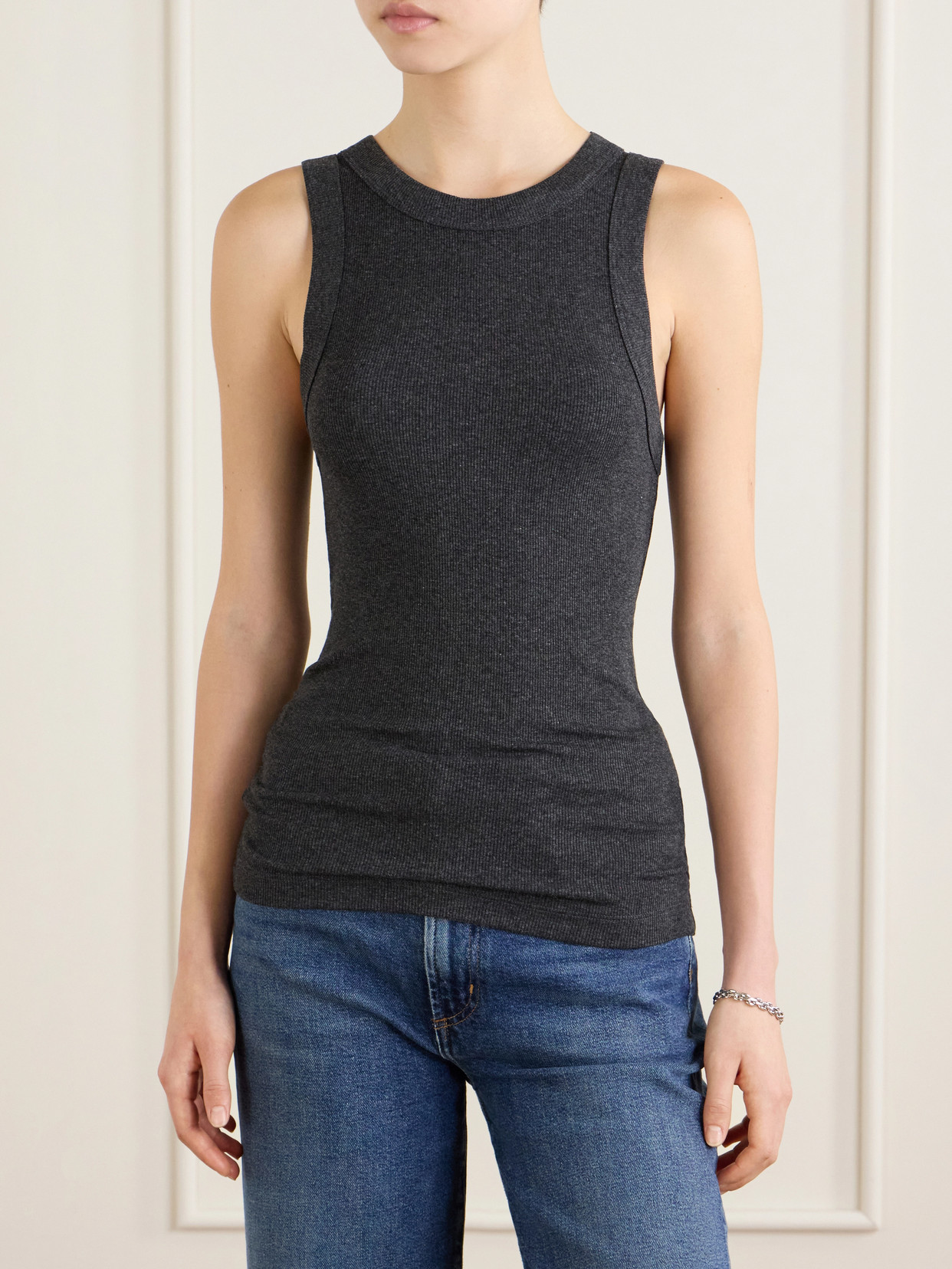 Leigh Ribbed Jersey Tank Top
