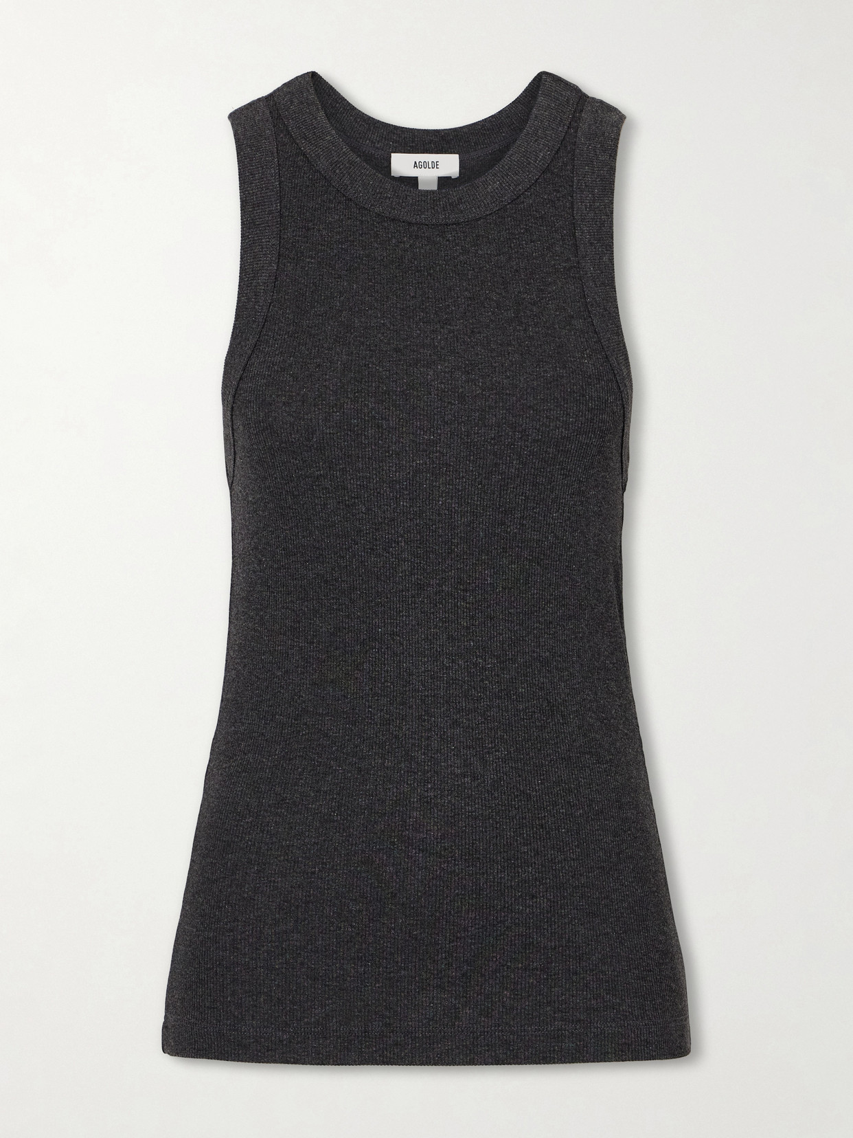 Agolde Leigh Jersey Tank Top In Brown