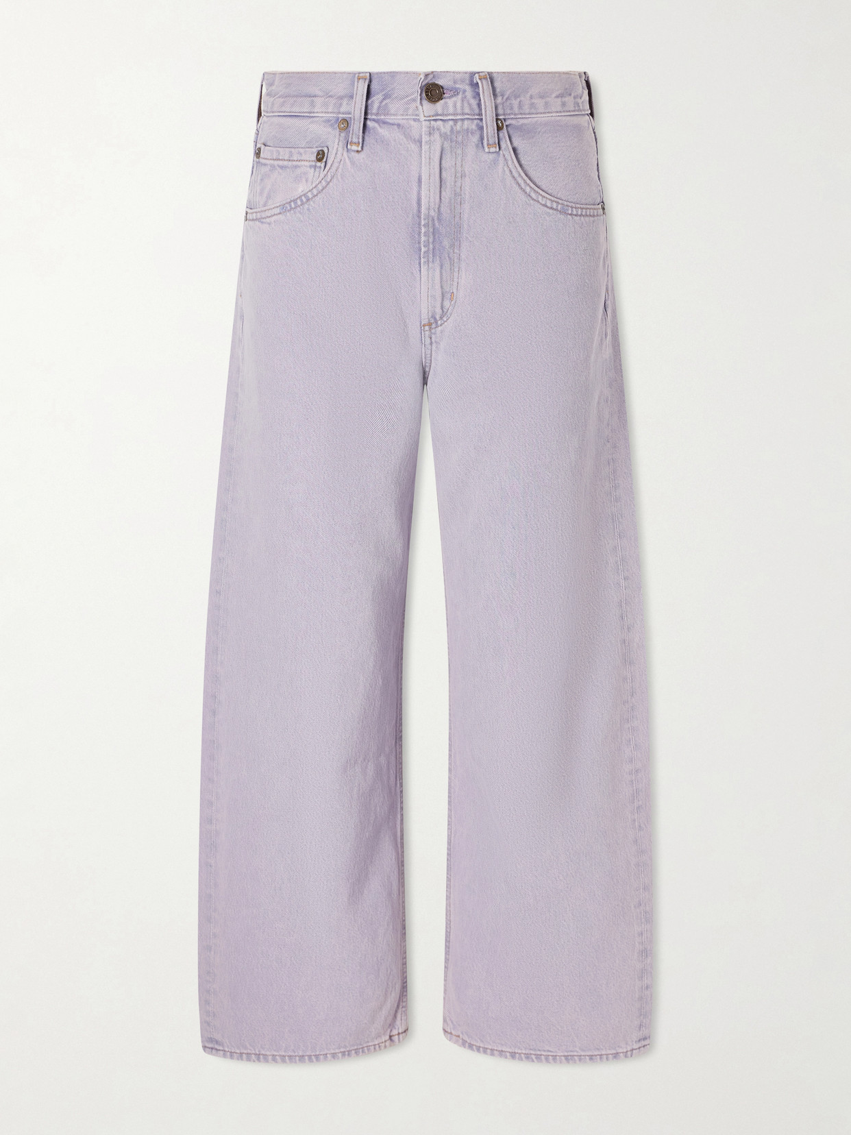 Agolde Low Curve Crop High-rise Wide-leg Jeans In Purple