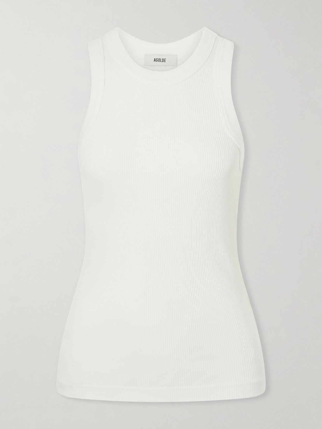 leigh ribbed stretch organic cotton and tencelTM lyocell blend jersey tank