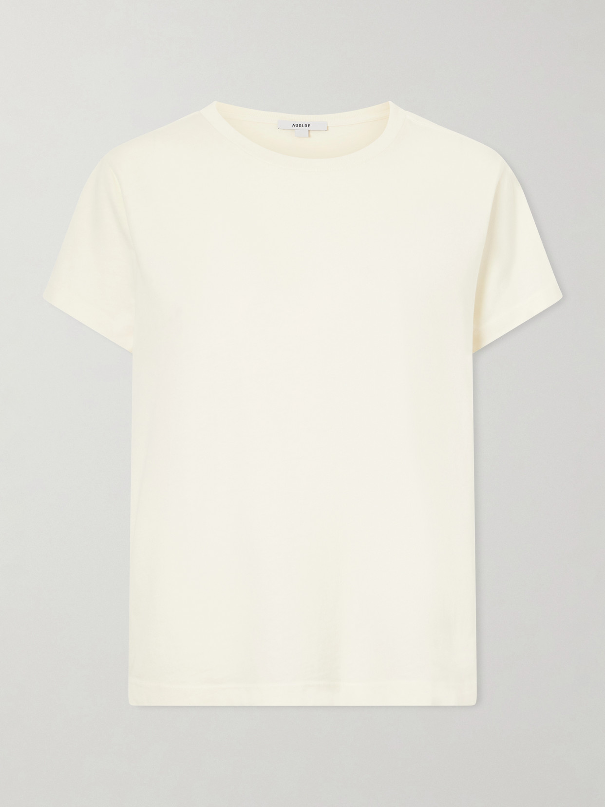 Agolde Adine Cotton-jersey T-shirt In Yellow