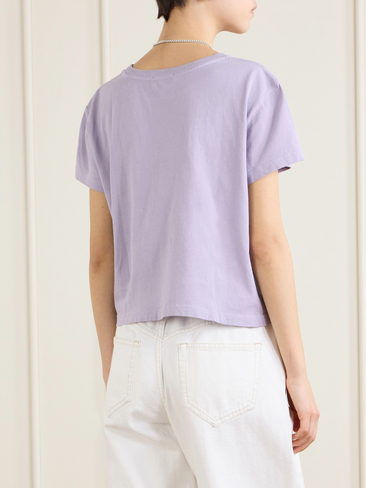 Adine Cropped Organic Cotton-Jersey T-Shirt