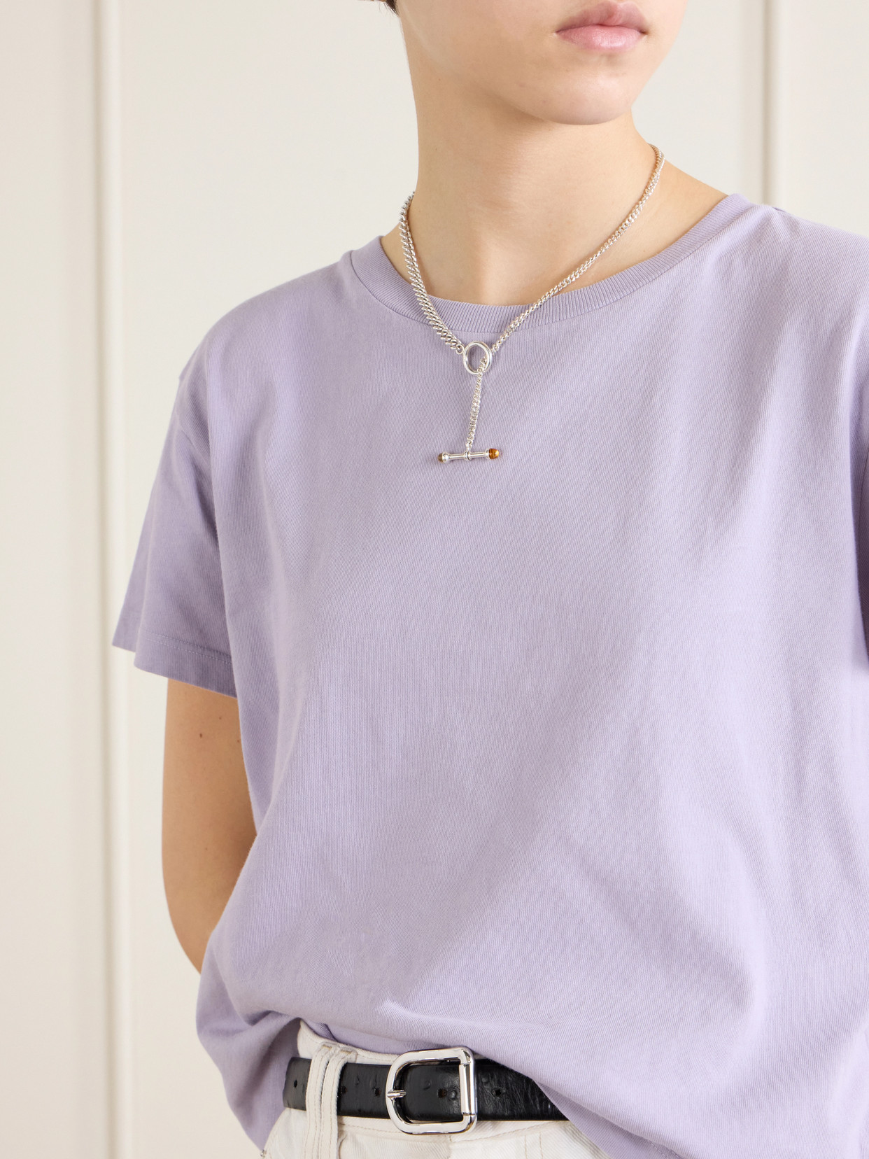 Adine Cropped Organic Cotton-Jersey T-Shirt