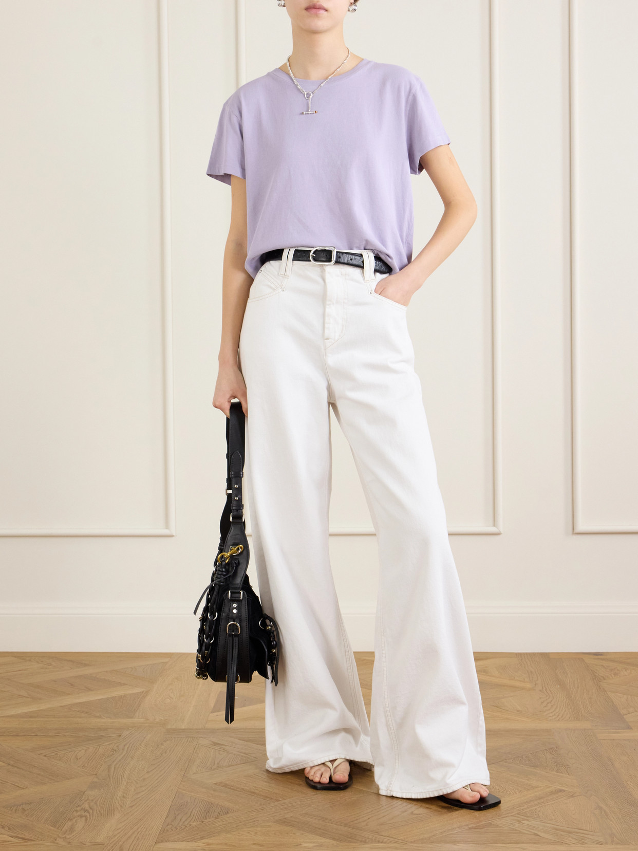 Adine Cropped Organic Cotton-Jersey T-Shirt