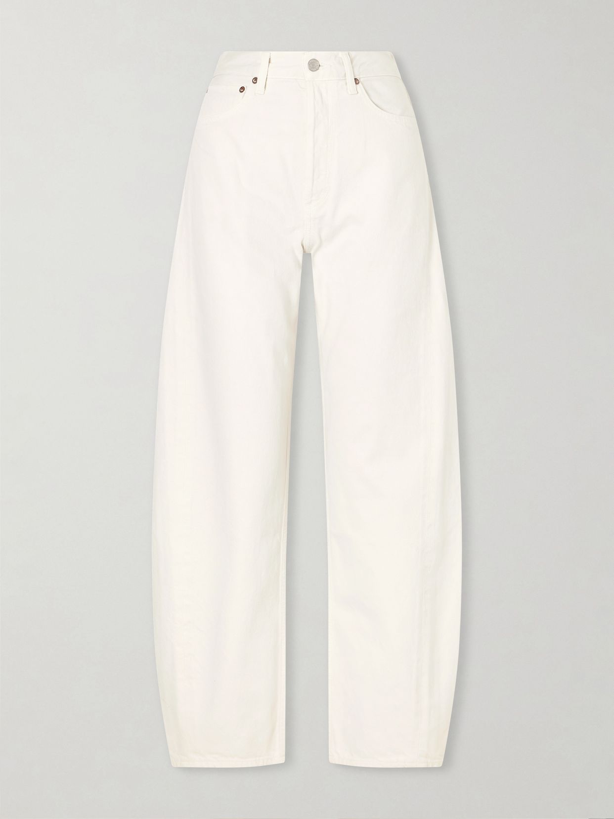 luna pieced high waist tapered jeans