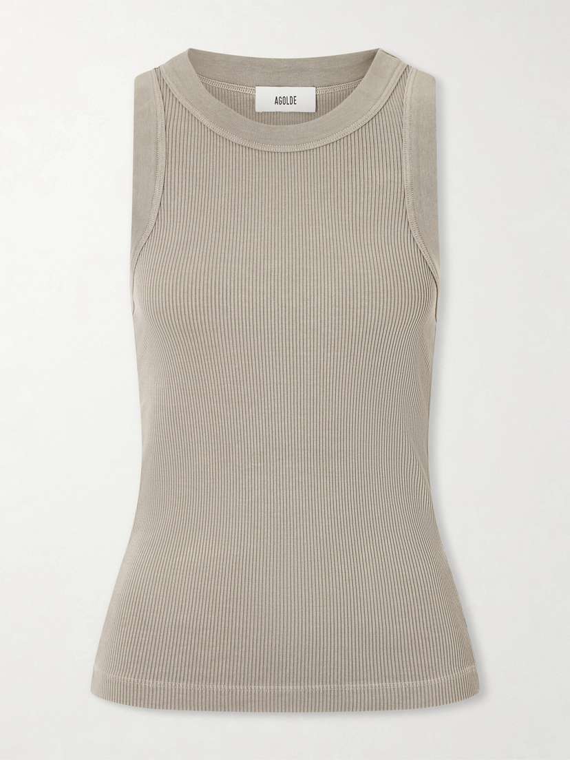 AGOLDE Leigh Ribbed Organic Cotton And Tencel™ Lyocell-blend Jersey Tank