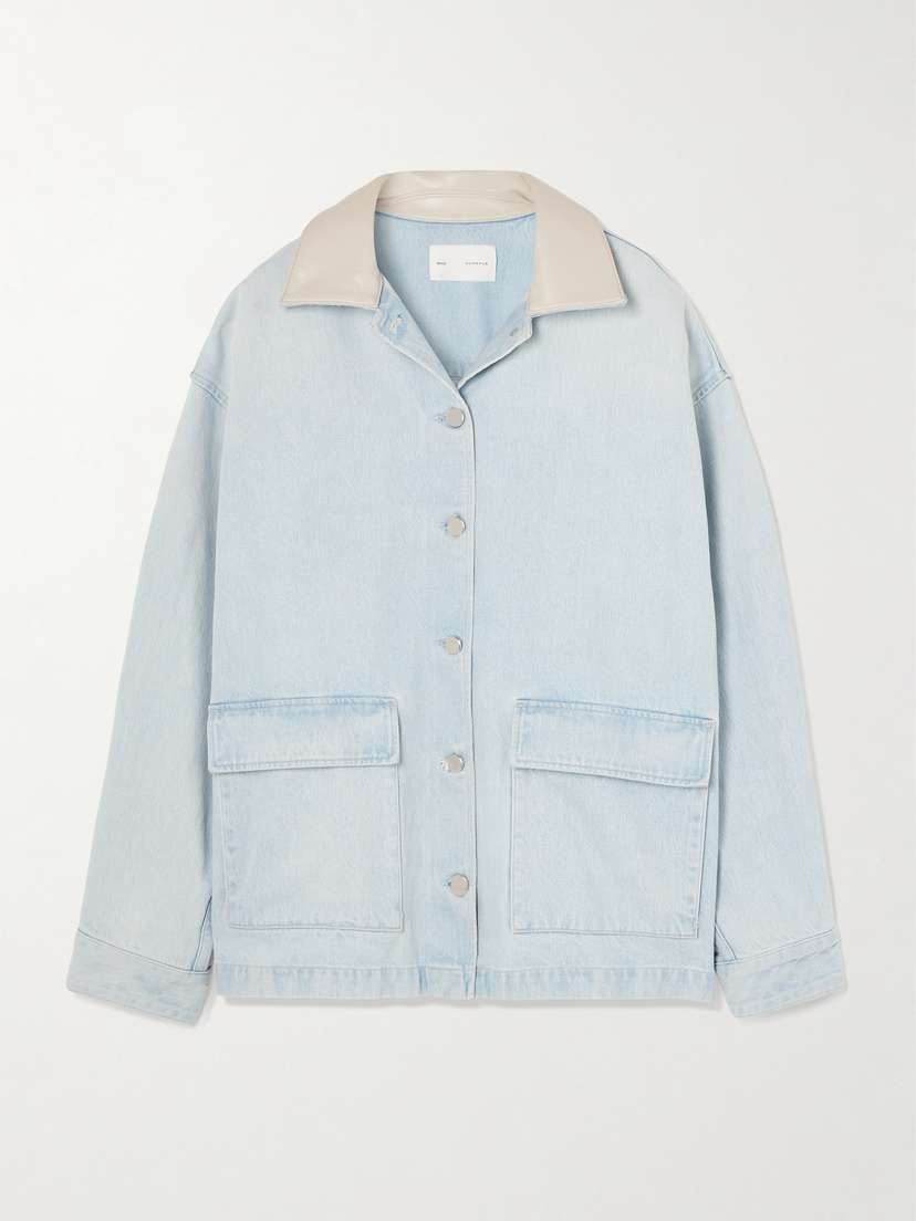AGOLDE + Maria Mcmanus Oversized Leather-trimmed Denim Jacket
