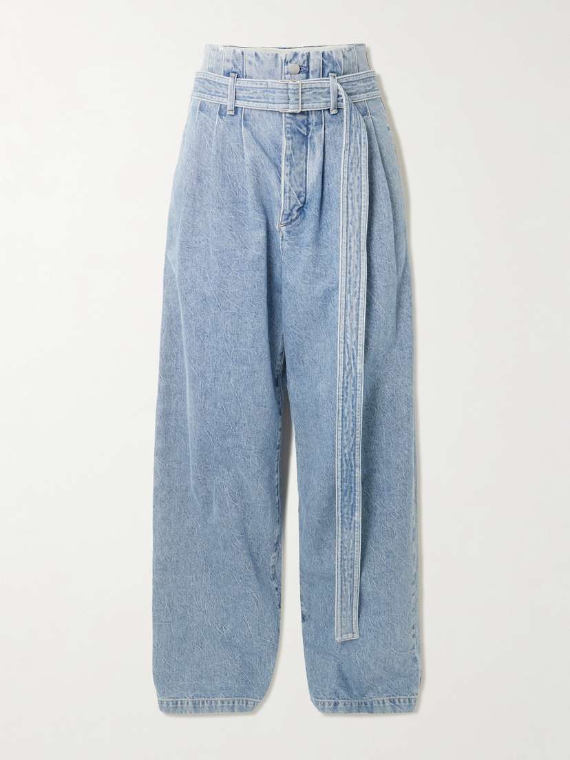 AGOLDE + Maria Mcmanus Corset Belted Pintucked High-rise Wide-leg Jeans