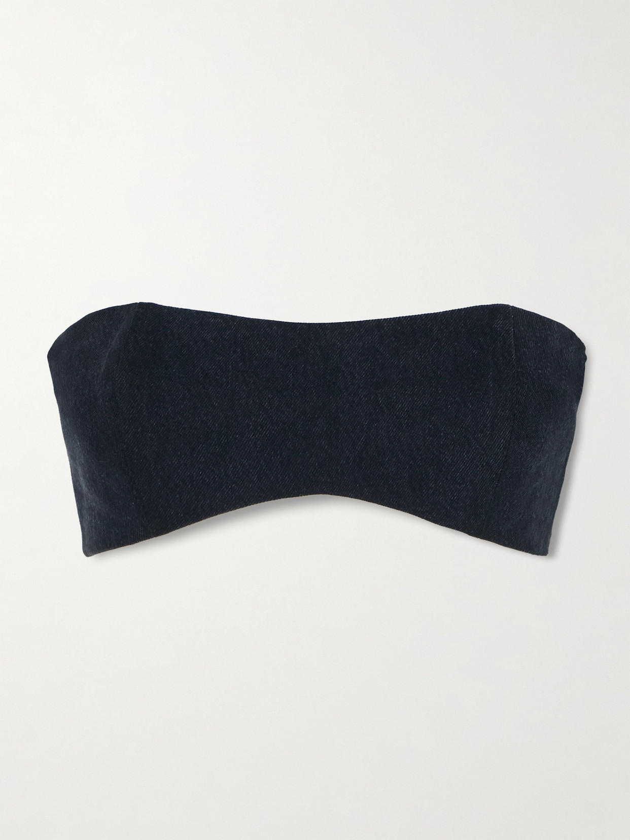 Agolde + Maria Mcmanus Organic And Recycled-denim Bandeau Top In Black