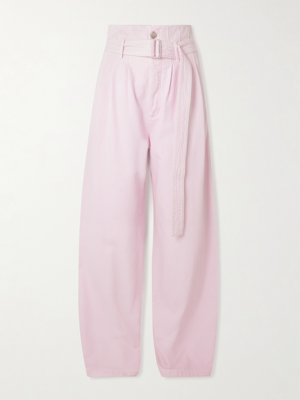 + Maria Mcmanus Corset Belted Pintucked High-Rise Wide- Leg