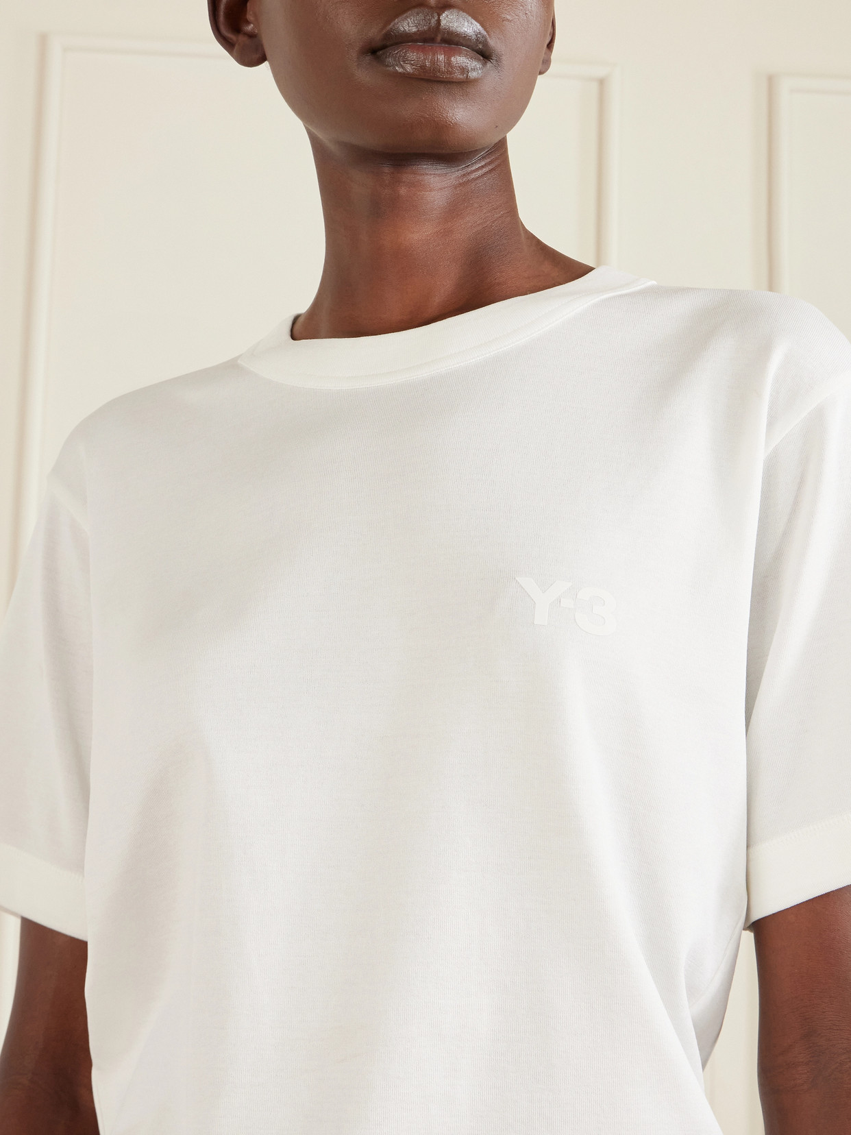 + Y-3 Printed Cotton-Jersey T-Shirt