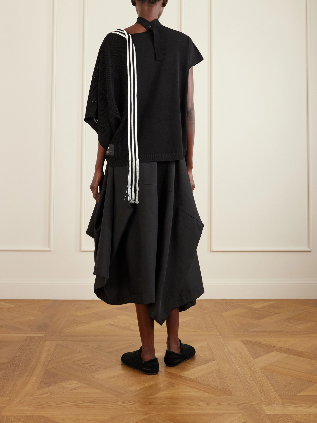 + Y-3 Tie-Detailed Striped Top