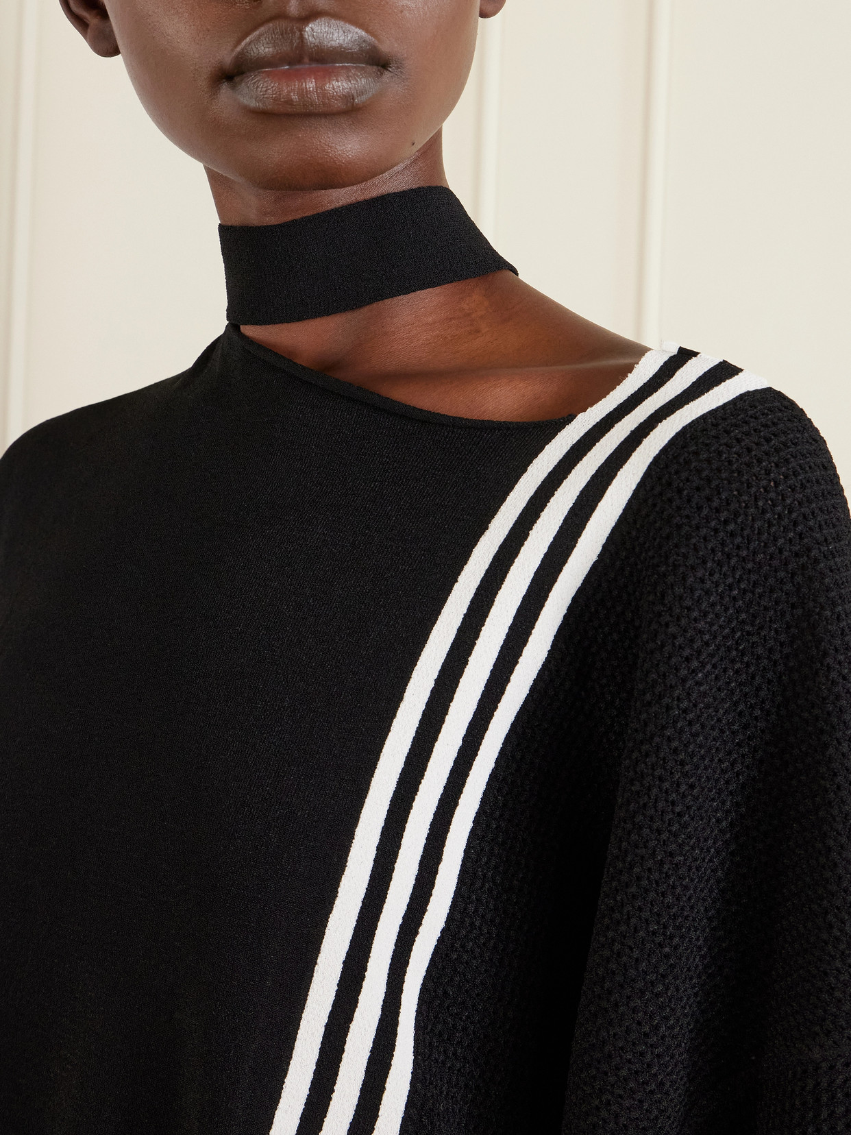 + Y-3 Tie-Detailed Striped Top