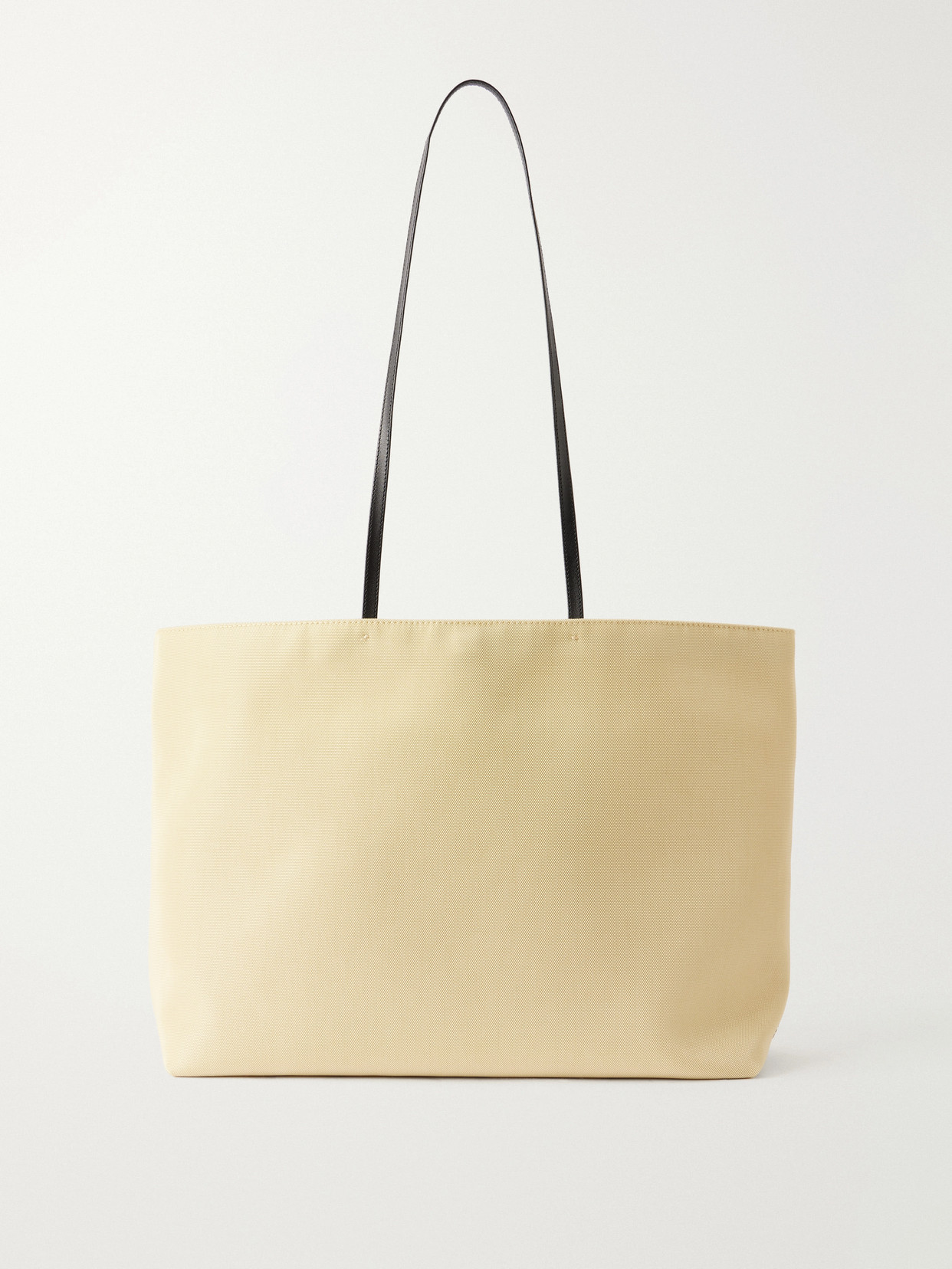 Valesque Parcel Leather-trimmed Canvas Tote In Green