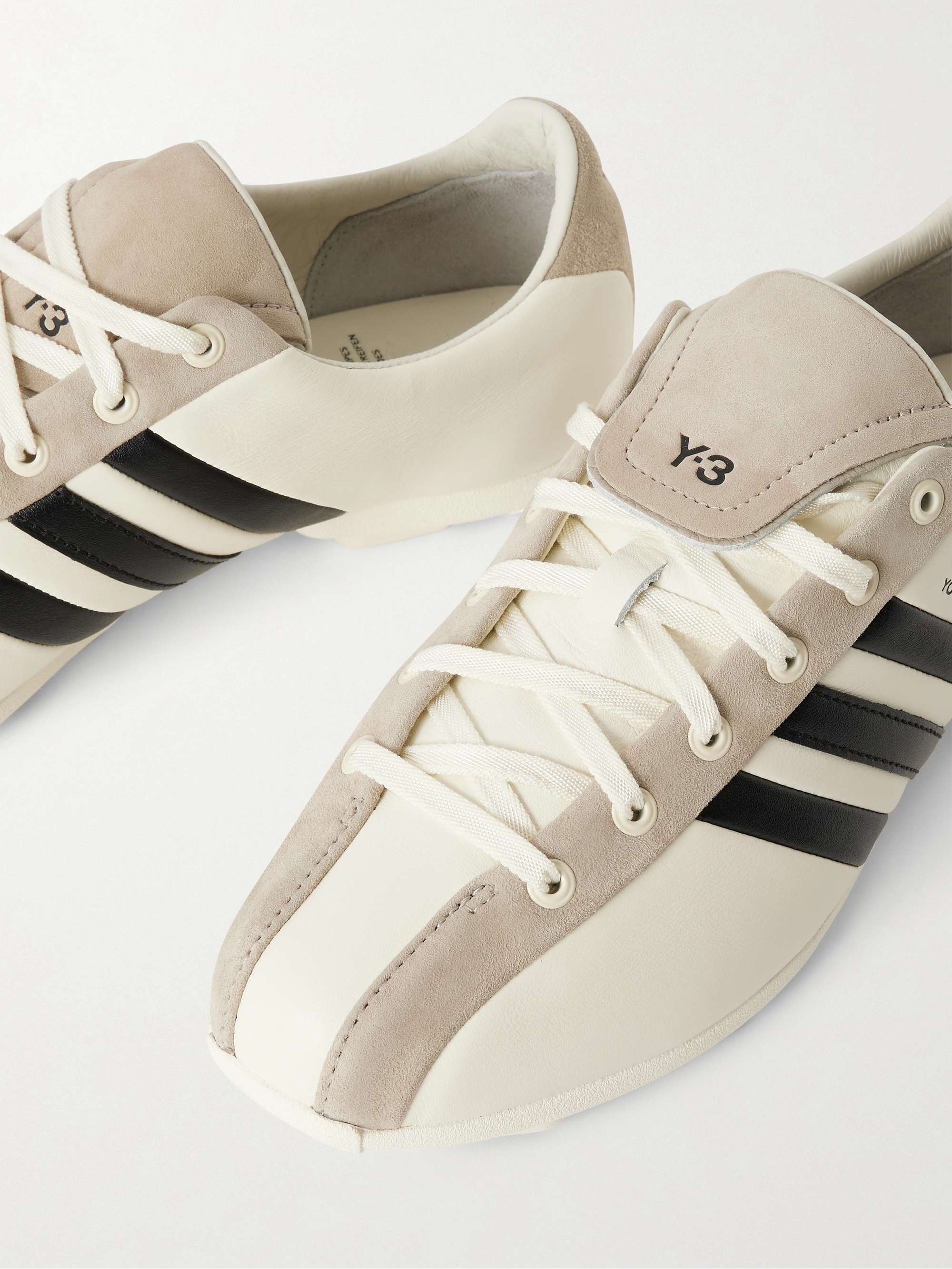 ADIDAS ORIGINALS + Y-3 Field suede-trimmed leather sneakers | NET-A-PORTER ADIDAS ORIGINALS + Y-3 Field suede-trimmed leather sneakers | NET-A-PORTER