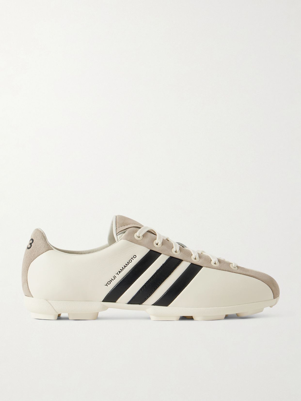 Y-3 Field suede-trimmed leather sneakers