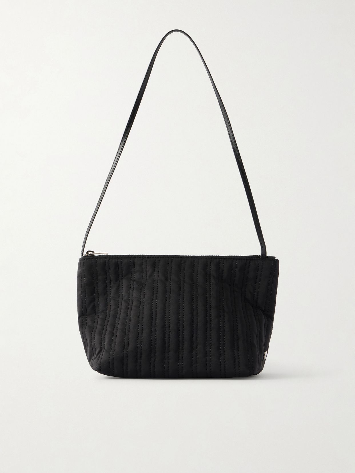 corset leather trimmed quilted satin shell shoulder bag