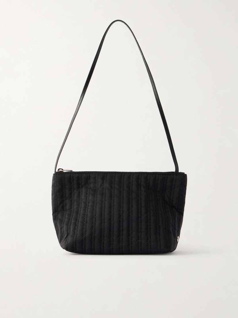 Valesque Corset Leather-trimmed Quilted Satin-shell Shoulder Bag