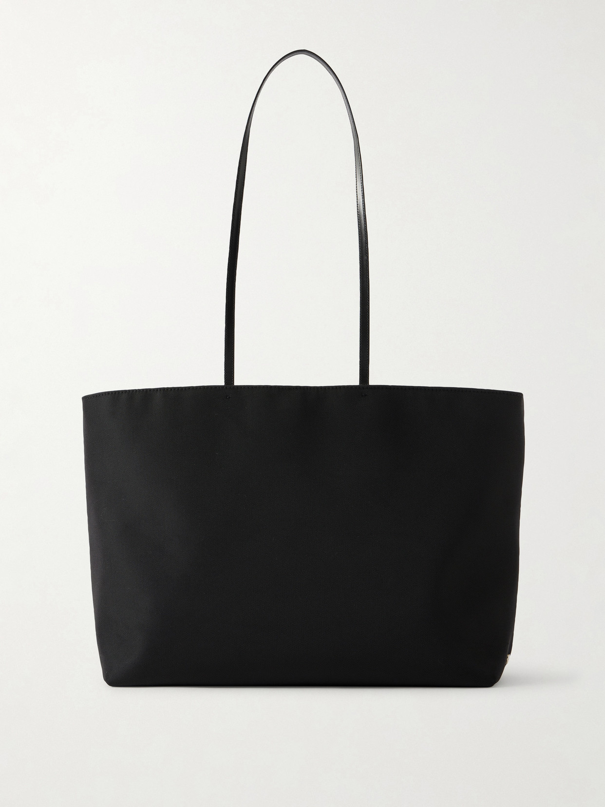 Valesque Parcel Leather-trimmed Canvas Tote In Black