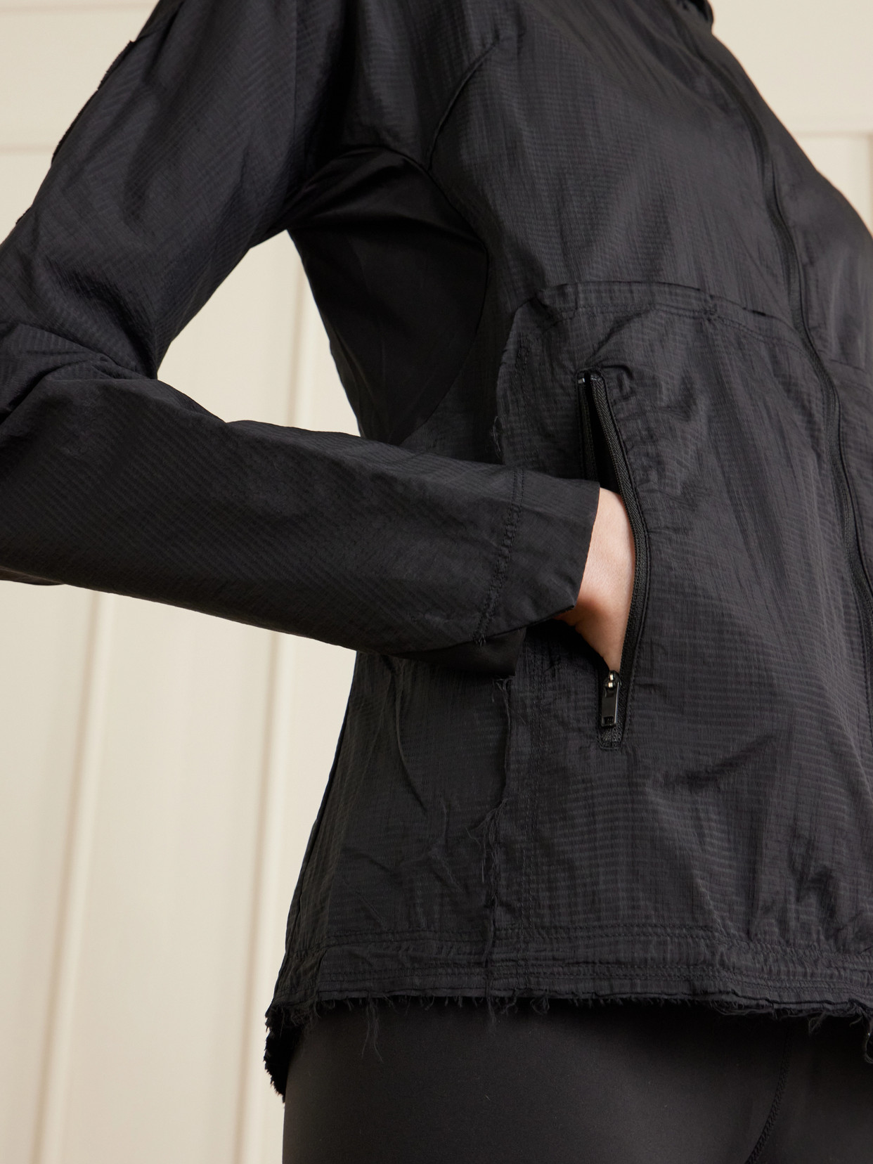 + Y-3 Frayed Lightweight Hooded Jacket