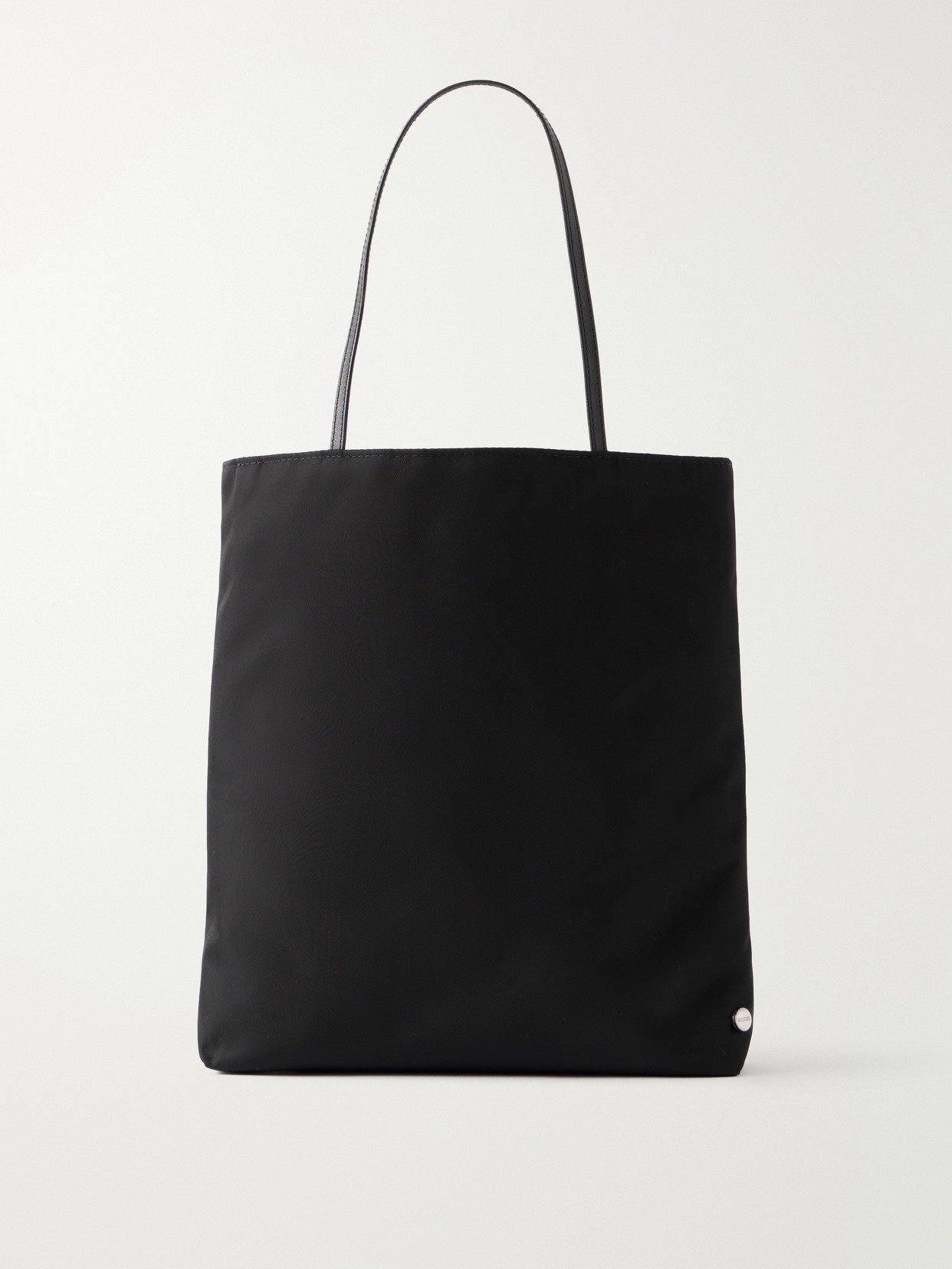 Valesque Thea Leather-trimmed Satin-shell Tote Bag In Black