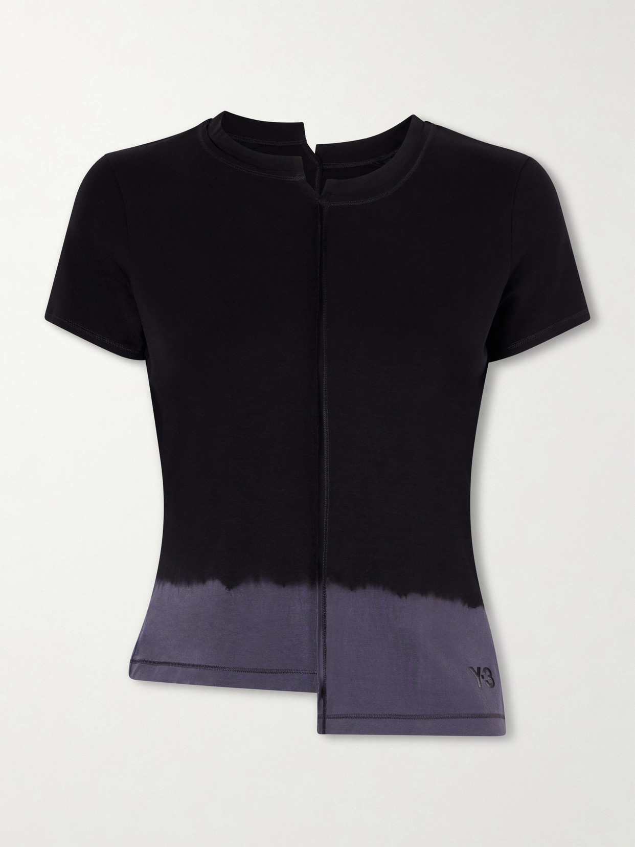 Asymmetric Two-Tone Tencel Lyocell-Blend Jersey T-Shirt