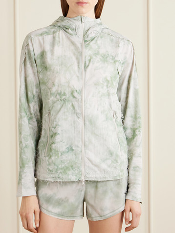 adidas Originals + Y-3 printed frayed lightweight hooded jacket