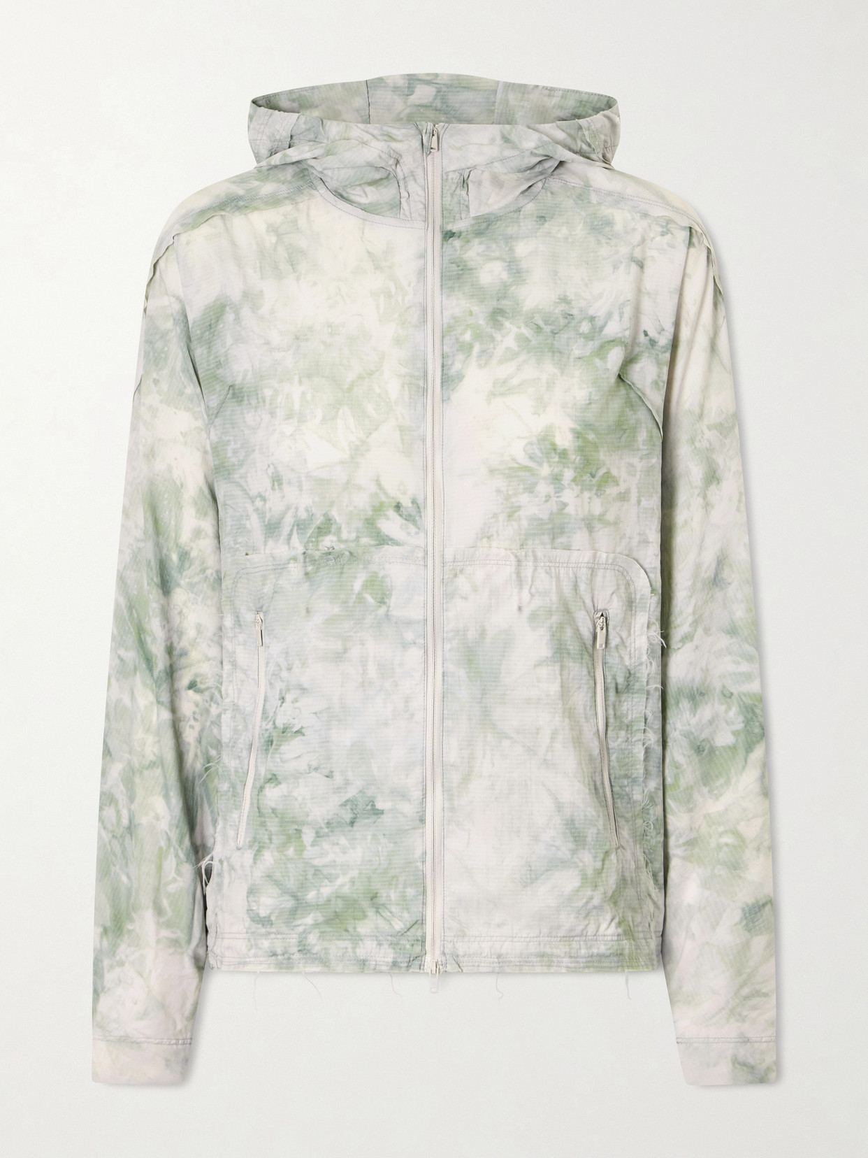 + Y-3 Printed Frayed Lightweight Hooded Jacket