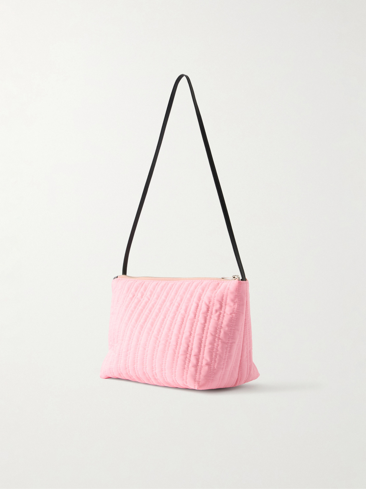 Corset Leather-Trimmed Quilted Shoulder Bag