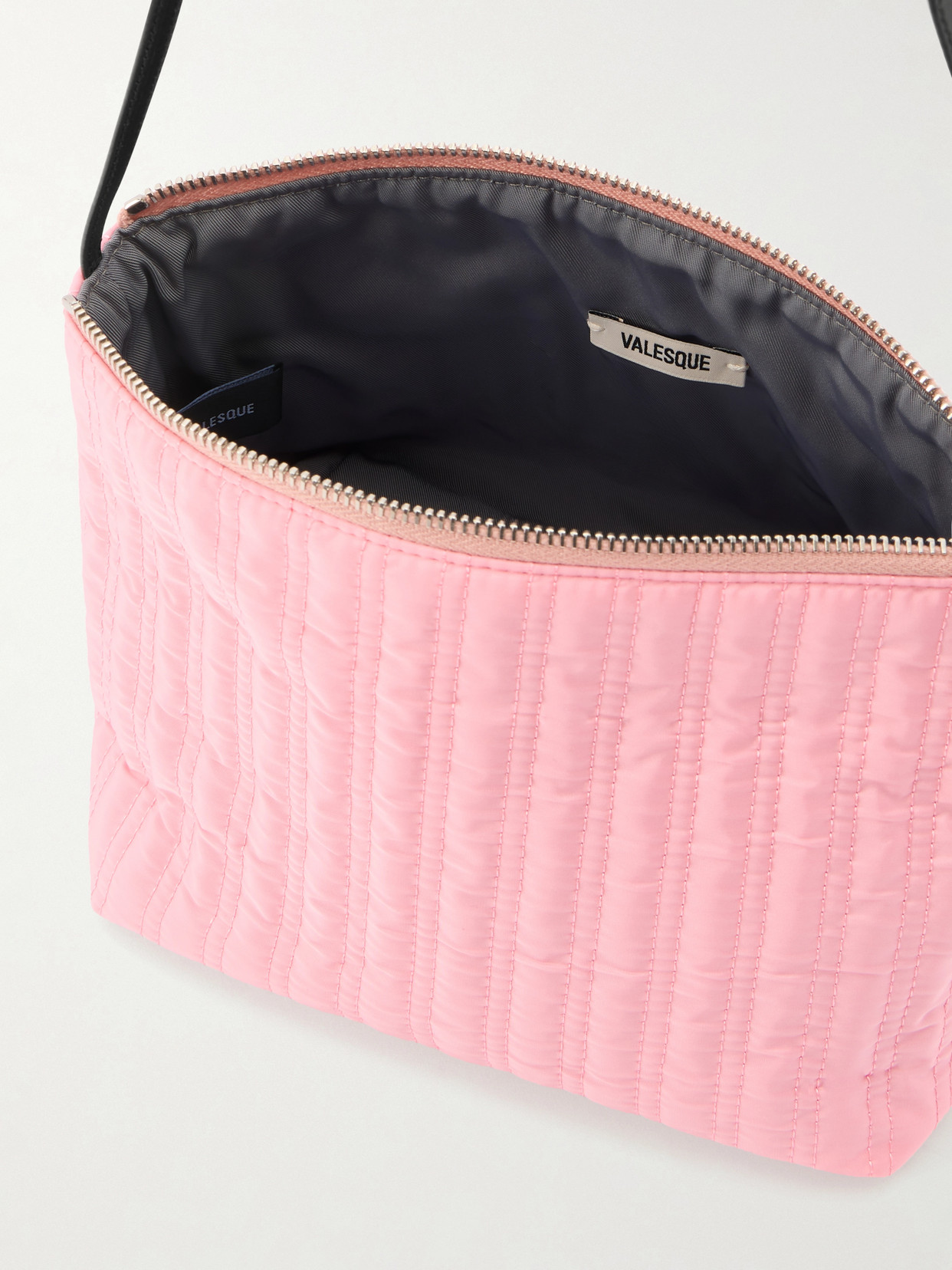 Corset Leather-Trimmed Quilted Shoulder Bag