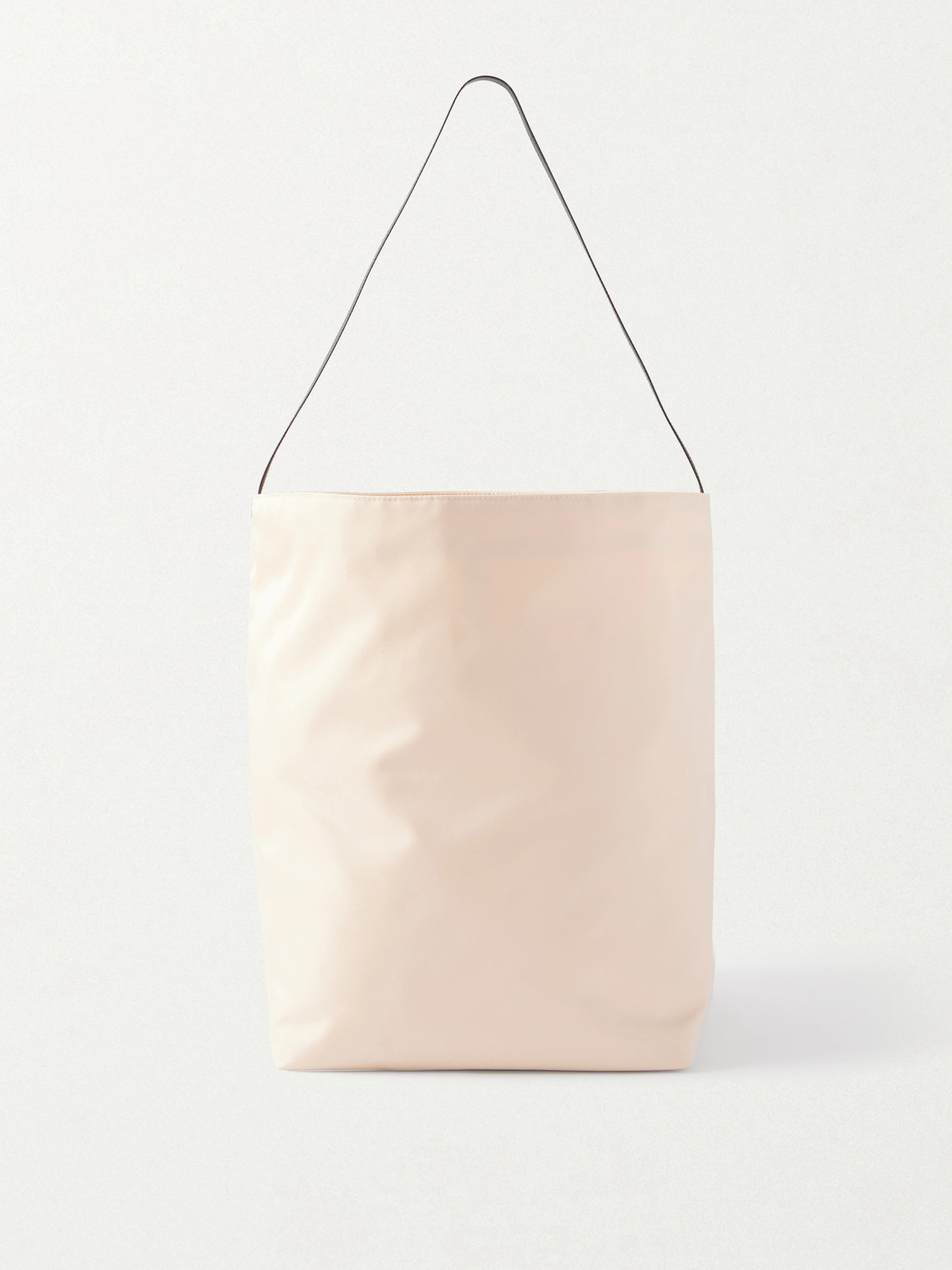 Valesque Bucket Leather-trimmed Shell Tote In White