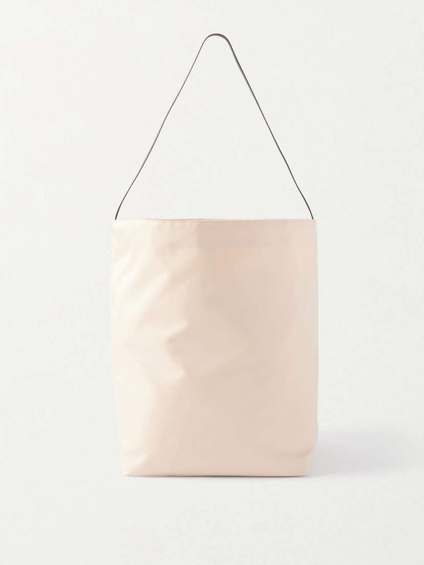 Valesque Bucket Leather-trimmed Nylon-satin Tote