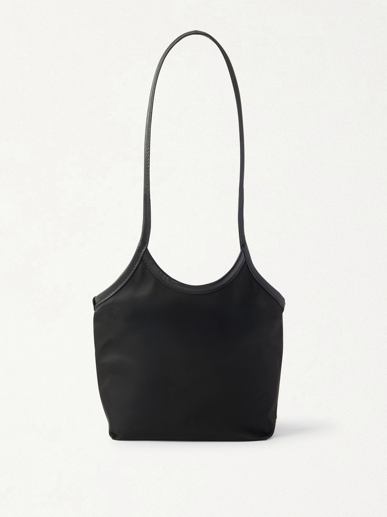 Valesque Cami Small Leather-trimmed Shell Tote In Black