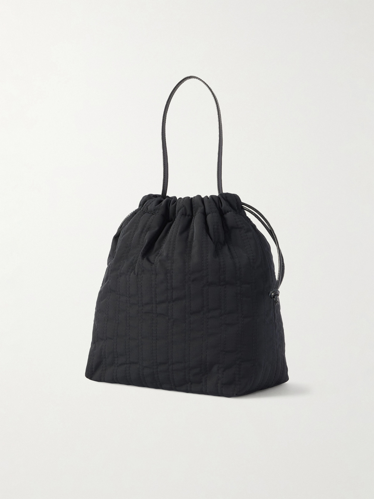 Bonnet Leather-Trimmed Quilted Nylon Shoulder Bag
