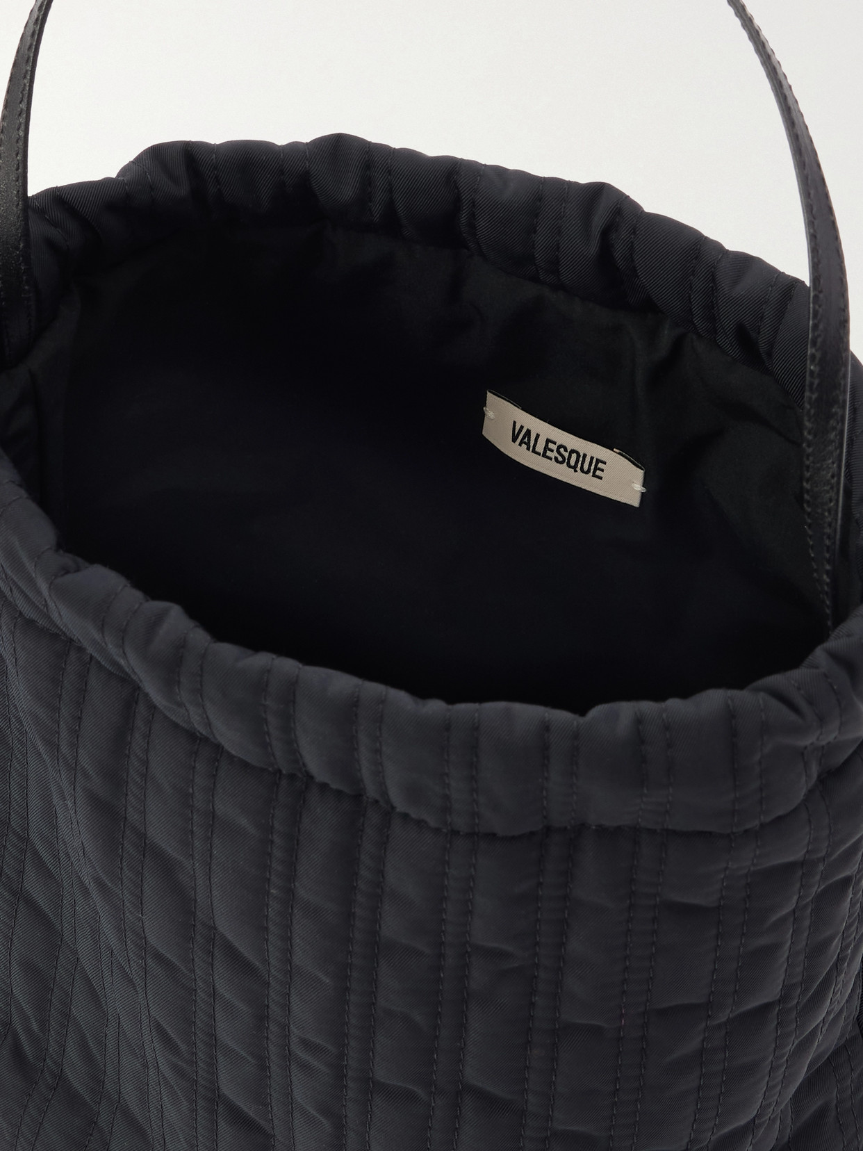 Bonnet Leather-Trimmed Quilted Nylon Shoulder Bag
