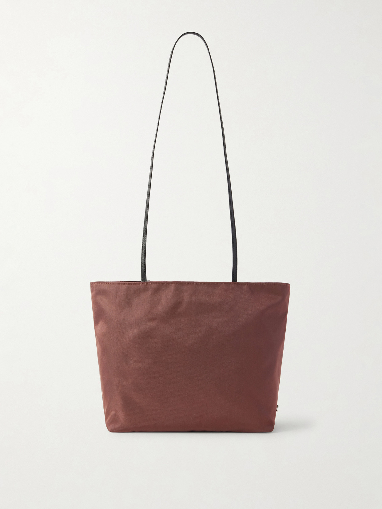Valesque Spaghetti Leather-trimmed Shell Tote In Brown