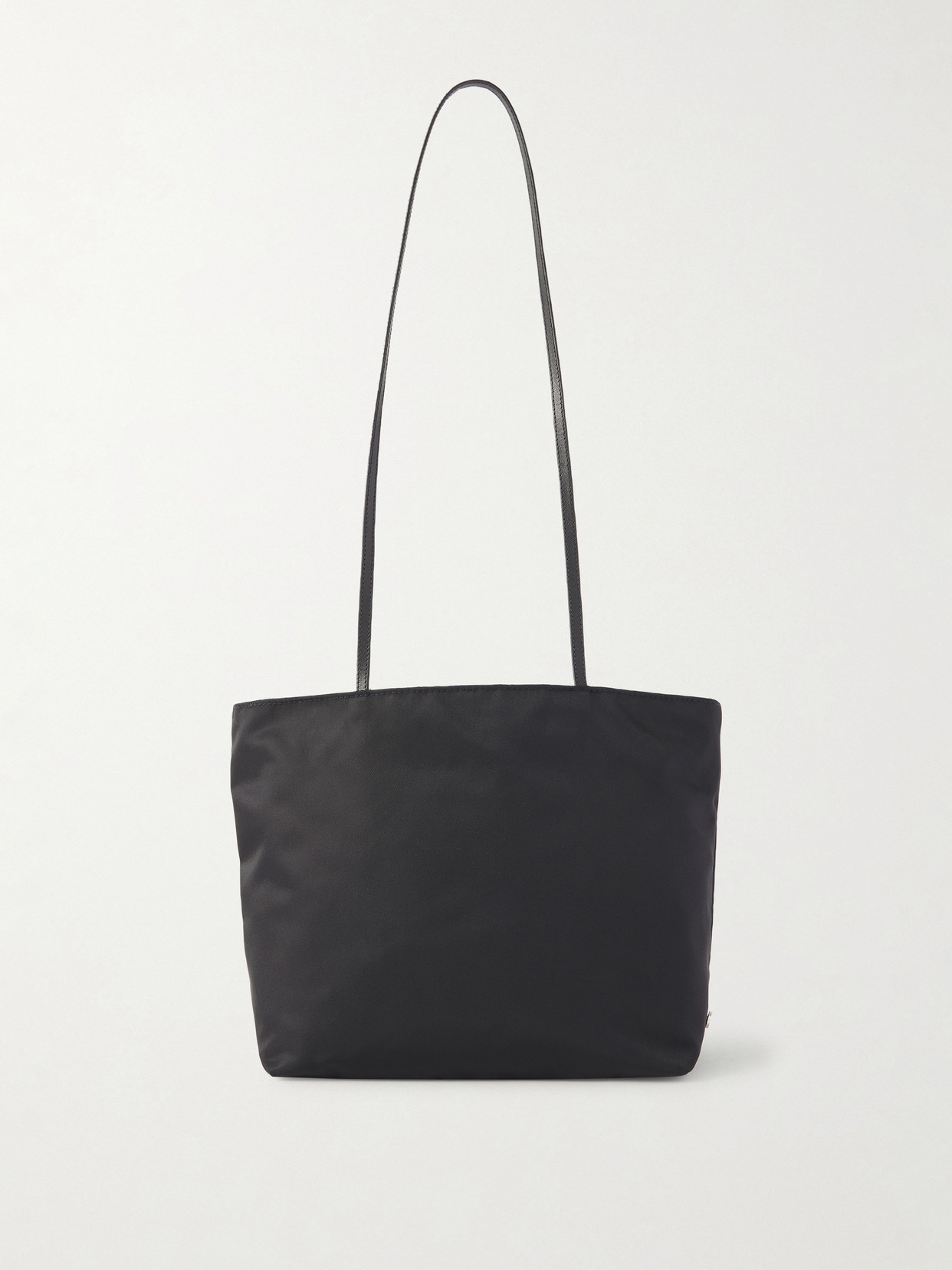 Valesque Spaghetti Leather-trimmed Shell Tote In Black