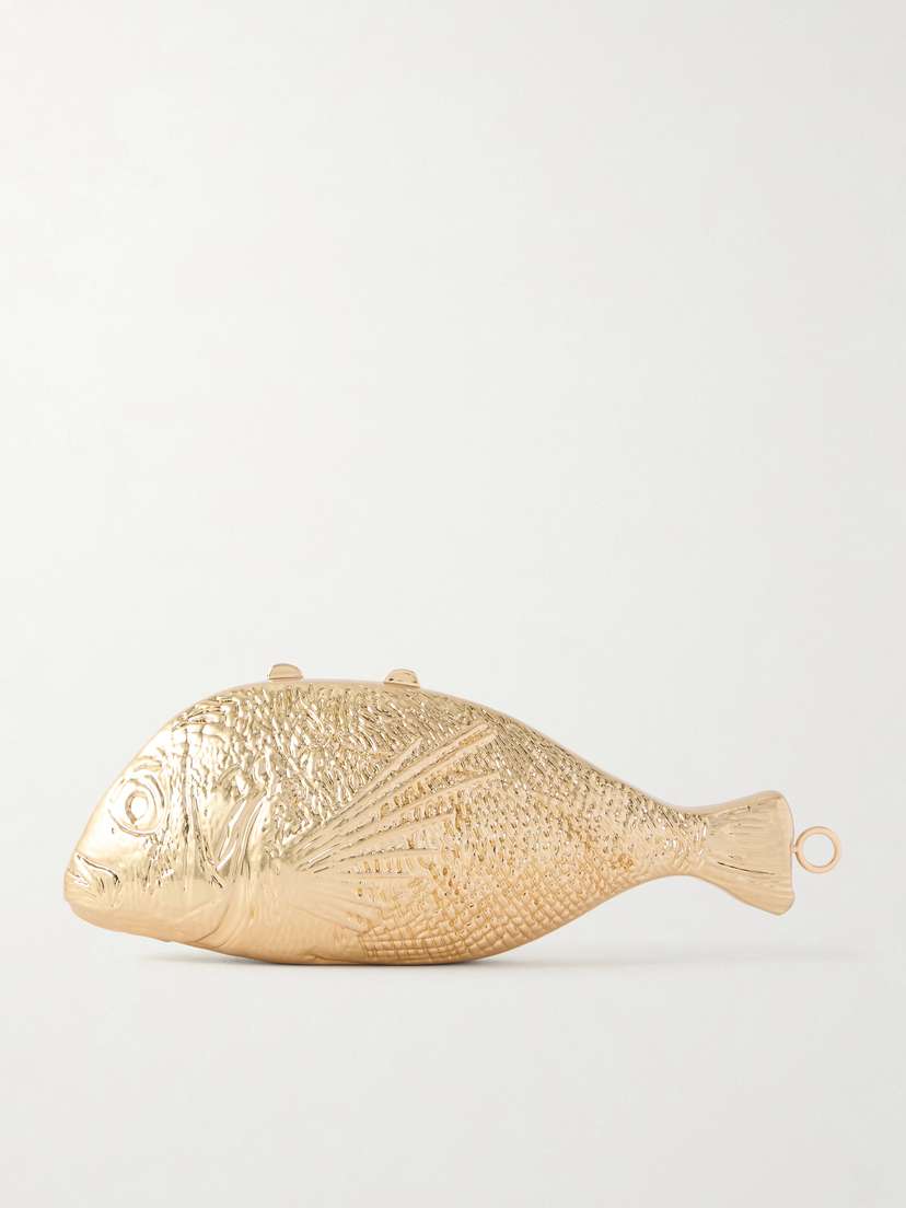 Simkhai Splash Gold-tone Clutch