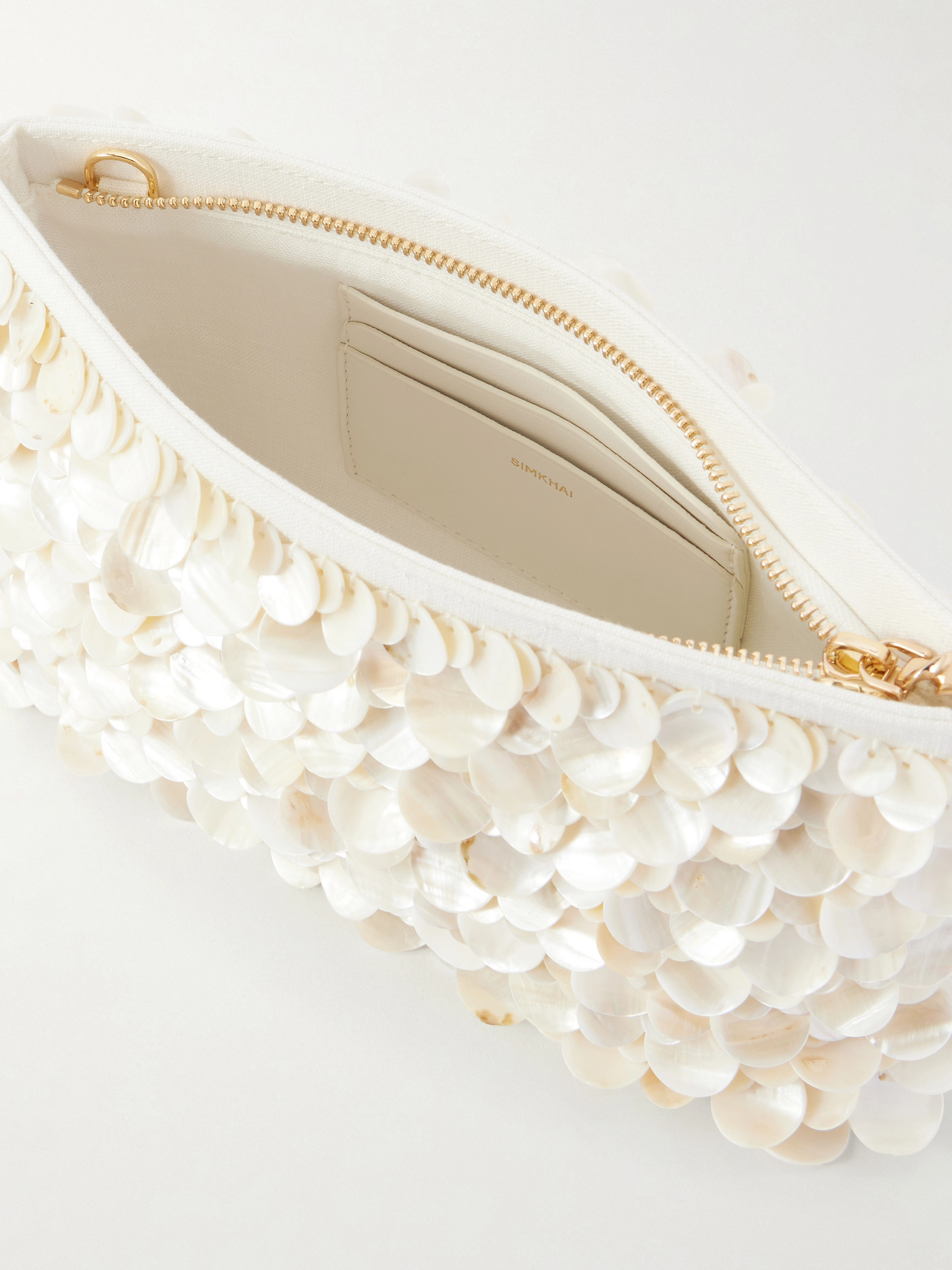 Reese beaded metallic satin clutch — Image 17