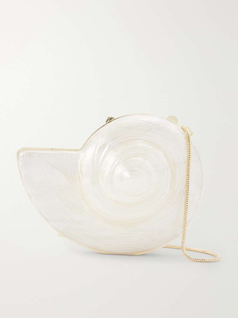 Simkhai Marion Shell Acrylic Clutch