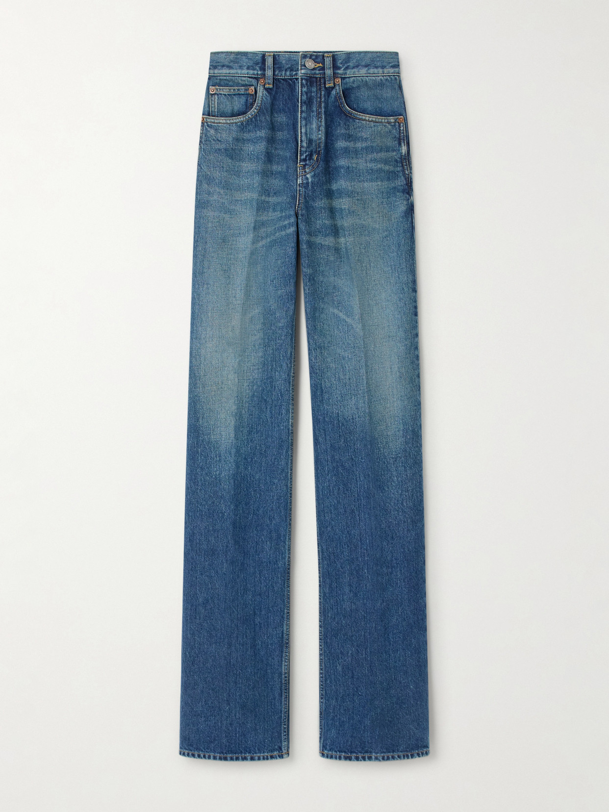 Saint Laurent Neo Clyde Straight-leg Jeans In Blue