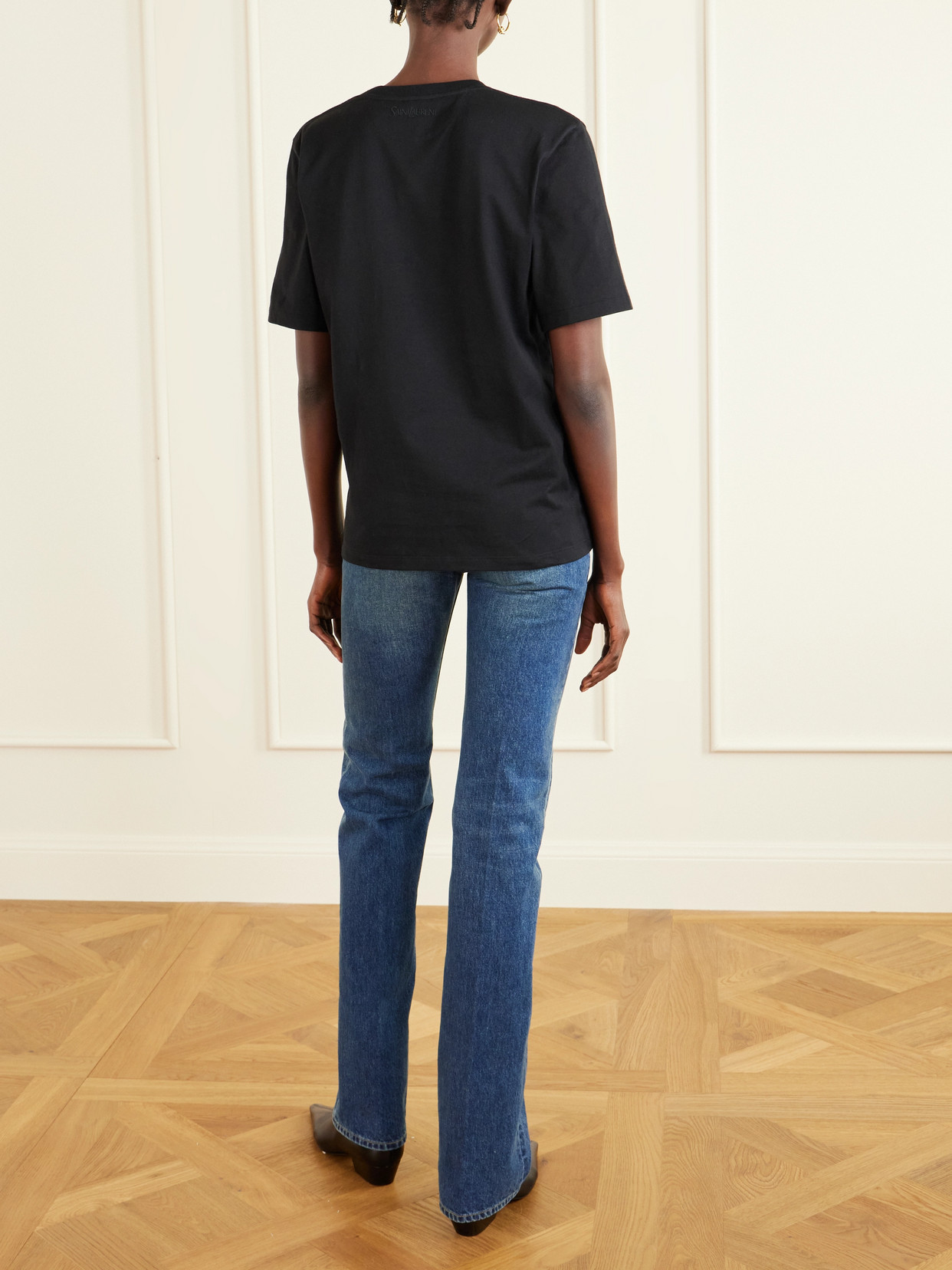 Saint Laurent Cotton-jersey T-shirt In Black