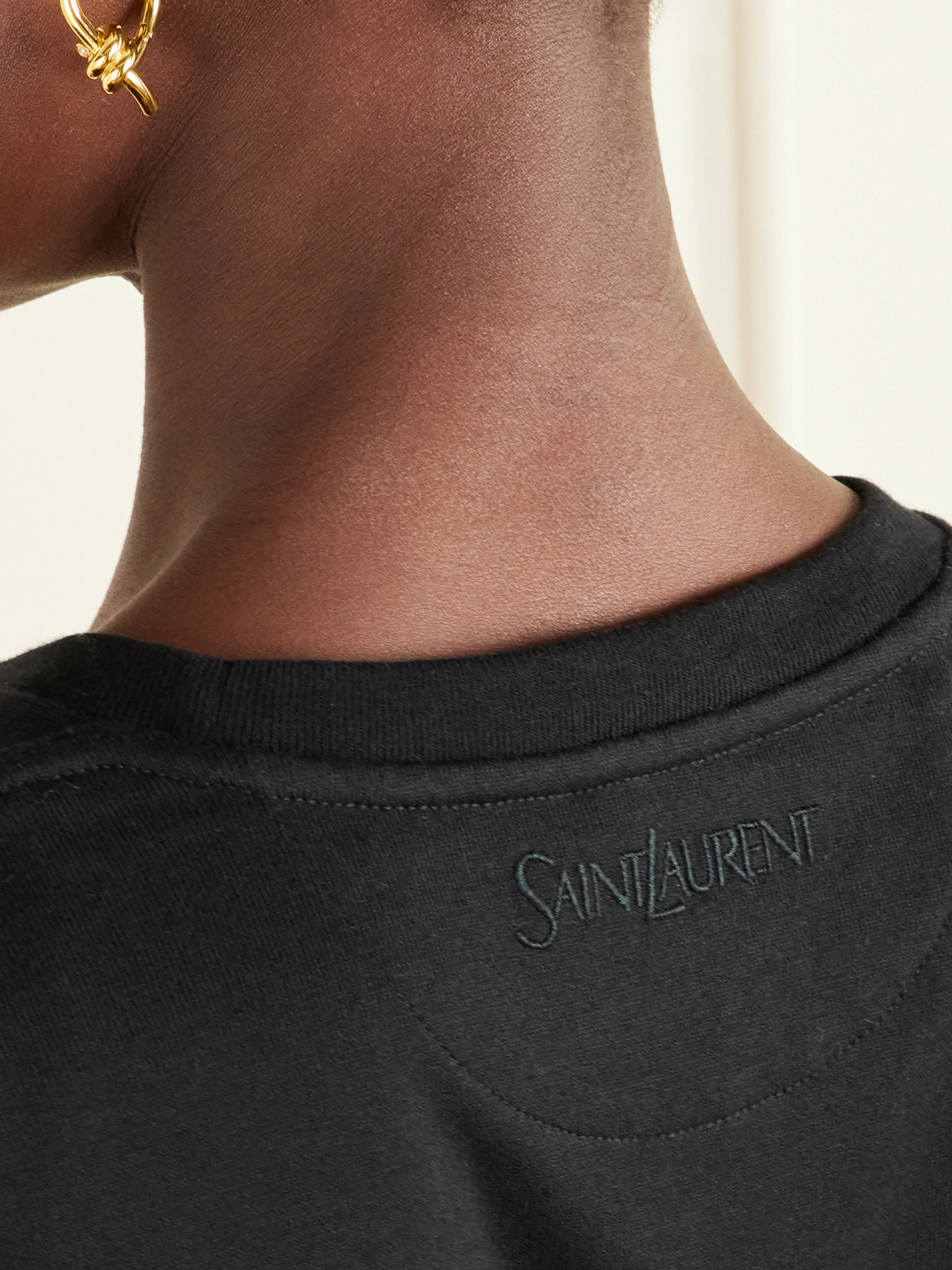 Saint Laurent Cotton-jersey T-shirt In Black