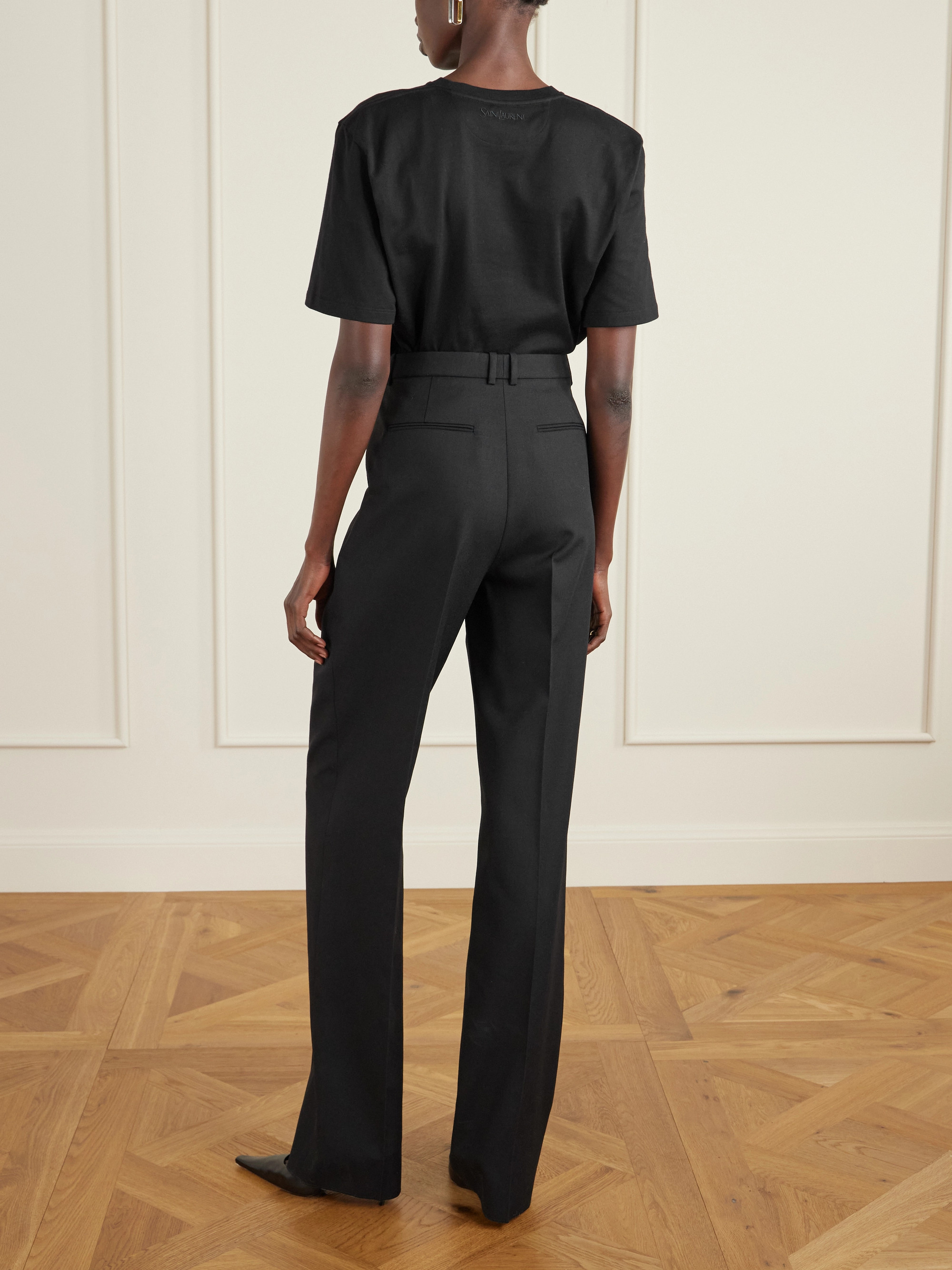 Saint Laurent - Pleated grain de poudre wool straight-leg pants
